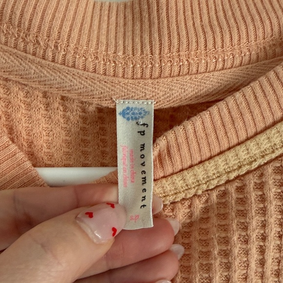 Free People Movement “Too Good” Long Sleeve Layer Top – Peach | Size Small - Picture 4 of 9